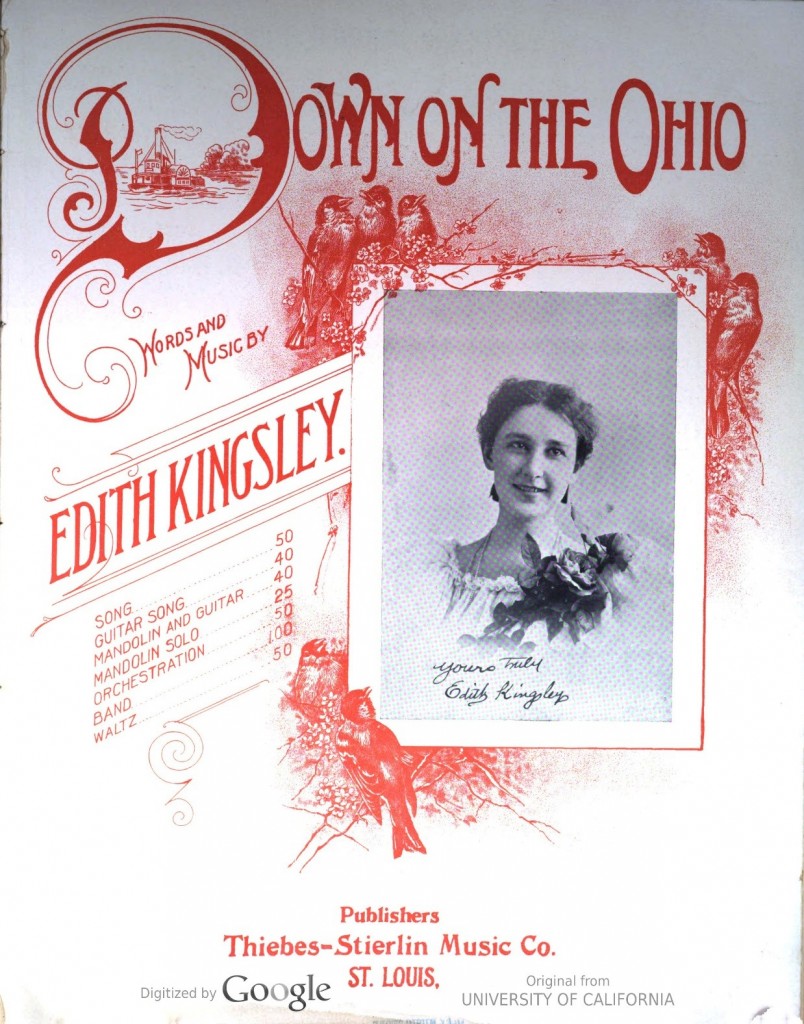 Cover of sheet music for "Down on the Ohio"