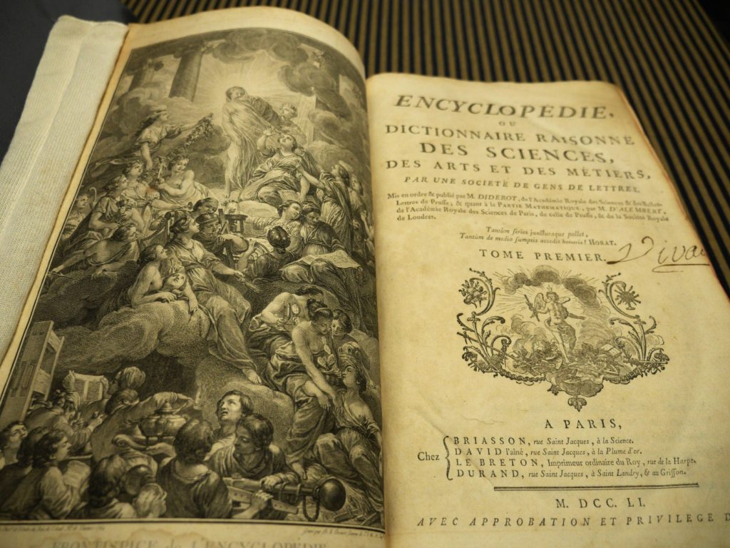 Decorative plate and title page of Diderot's Encyclopedia