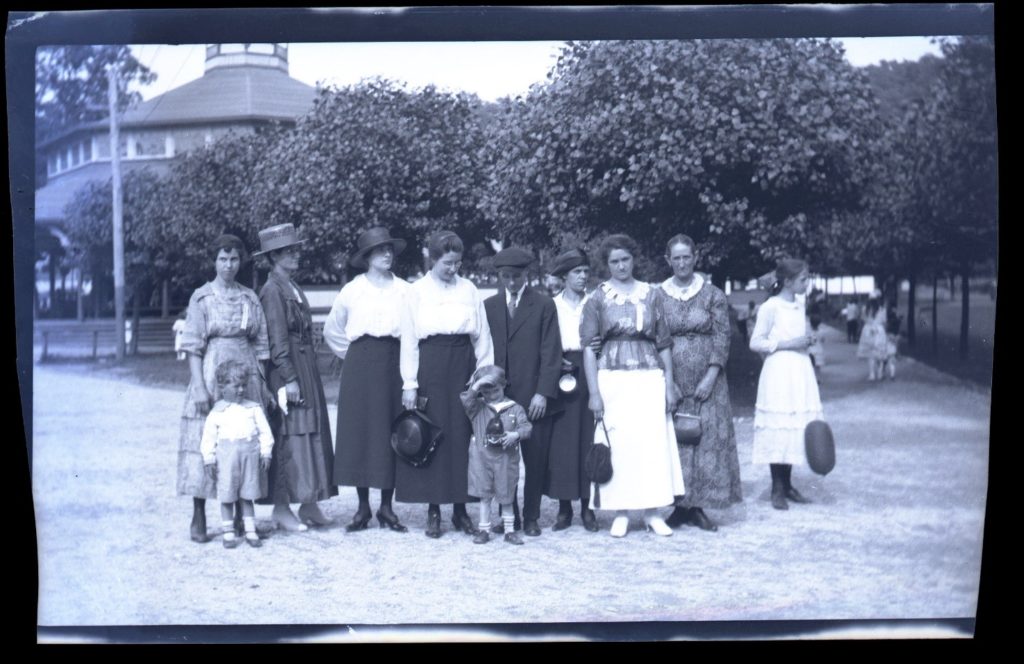 Family of Dan Anthony standing for a group photo at Oakford Park