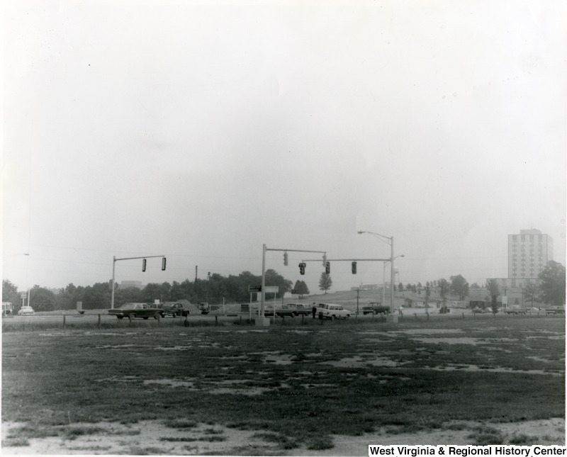 Street lights at the intersection of Monongahela Boulevard and Patteson Drive, Morgantown, WV, 1966