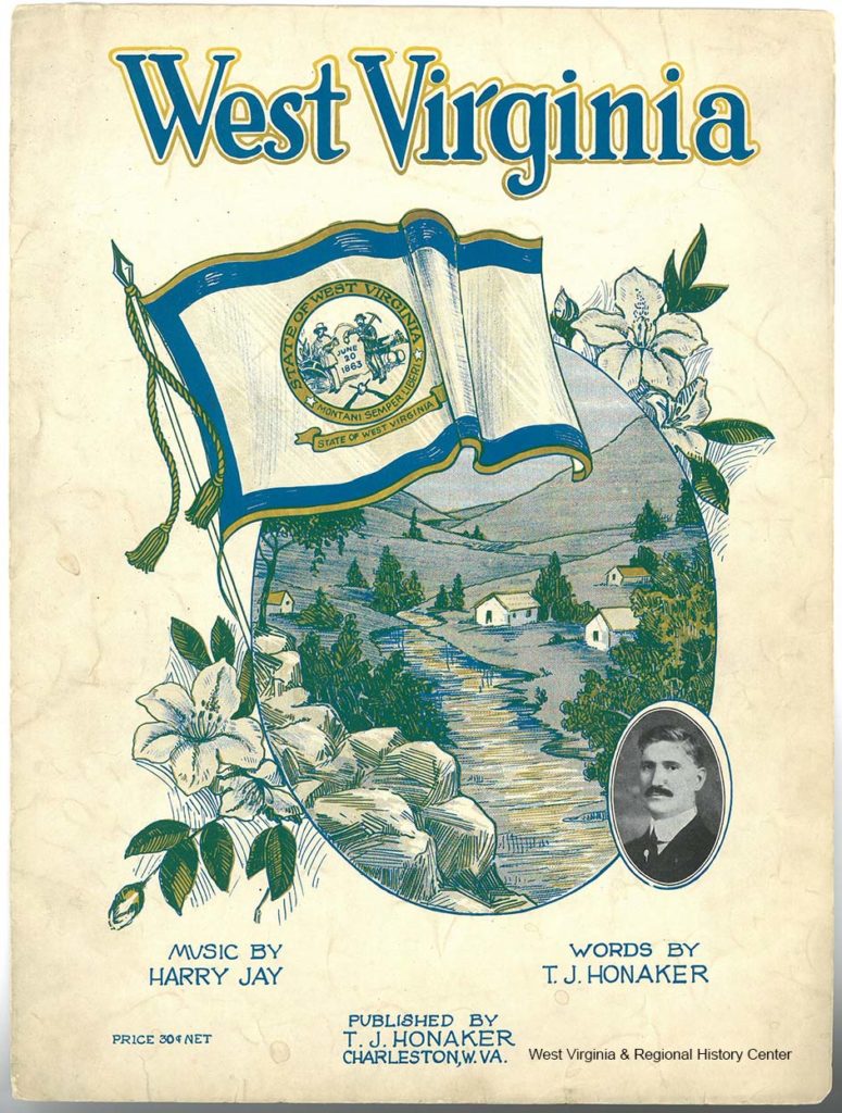 Cover of sheet music booklet for song West Virginia