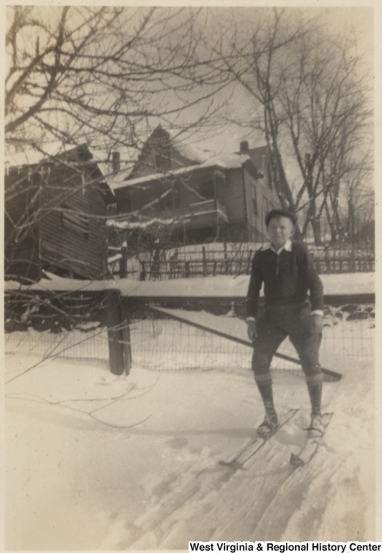 Boy skiing in Lewisburg, ca. 1935