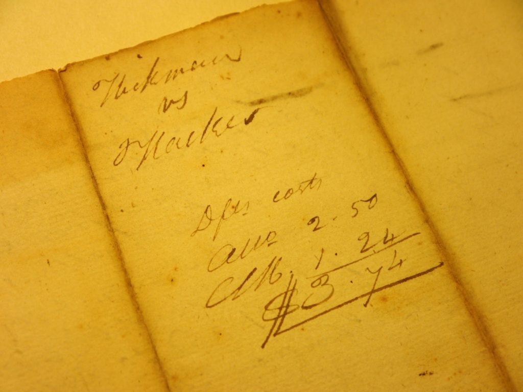 Abstract of Court Record Featuring Name of Pioneer John Hacker, and of Adam Hickman, 1809