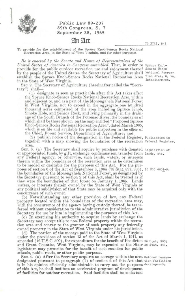 First page of Public Law 89-207