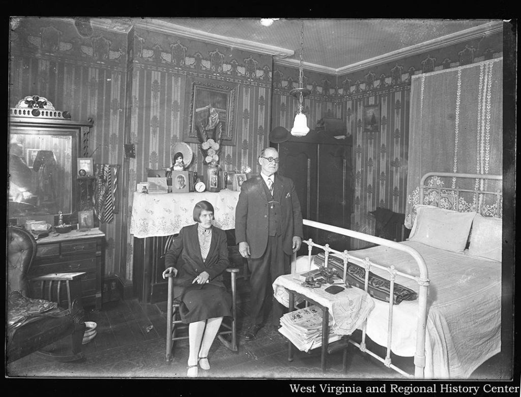 Interior of a home in Franklin, WV, where photographer can be seen in mirror