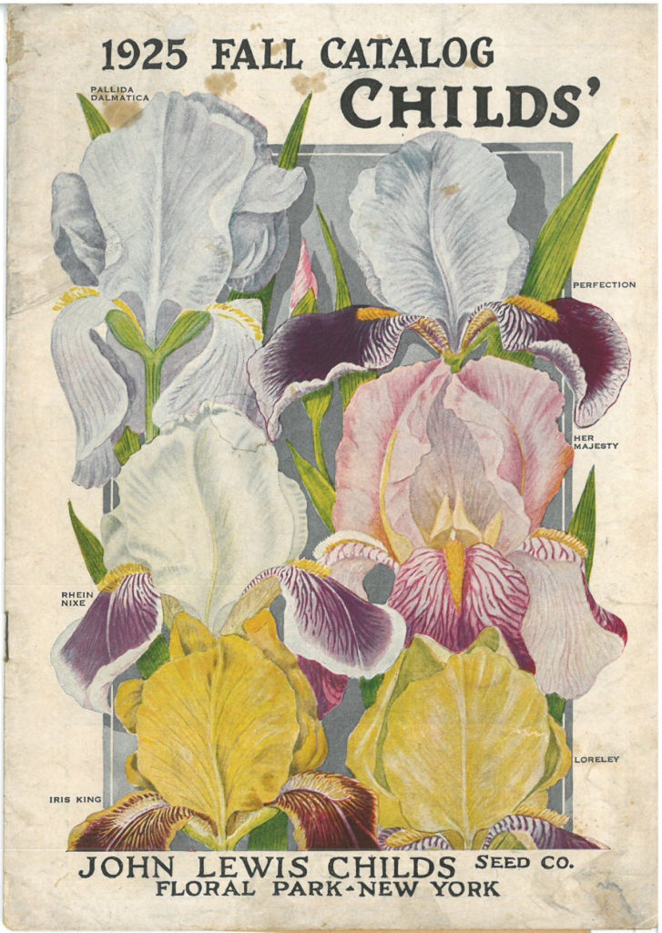 Cover of Child’s seed catalog of 1925, showing various irises