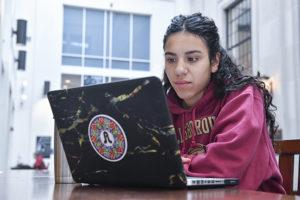 Student with laptop