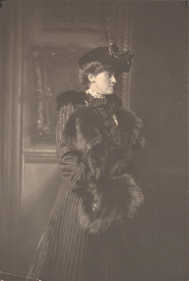 Portrait of Edith Wharton in black dress and hat