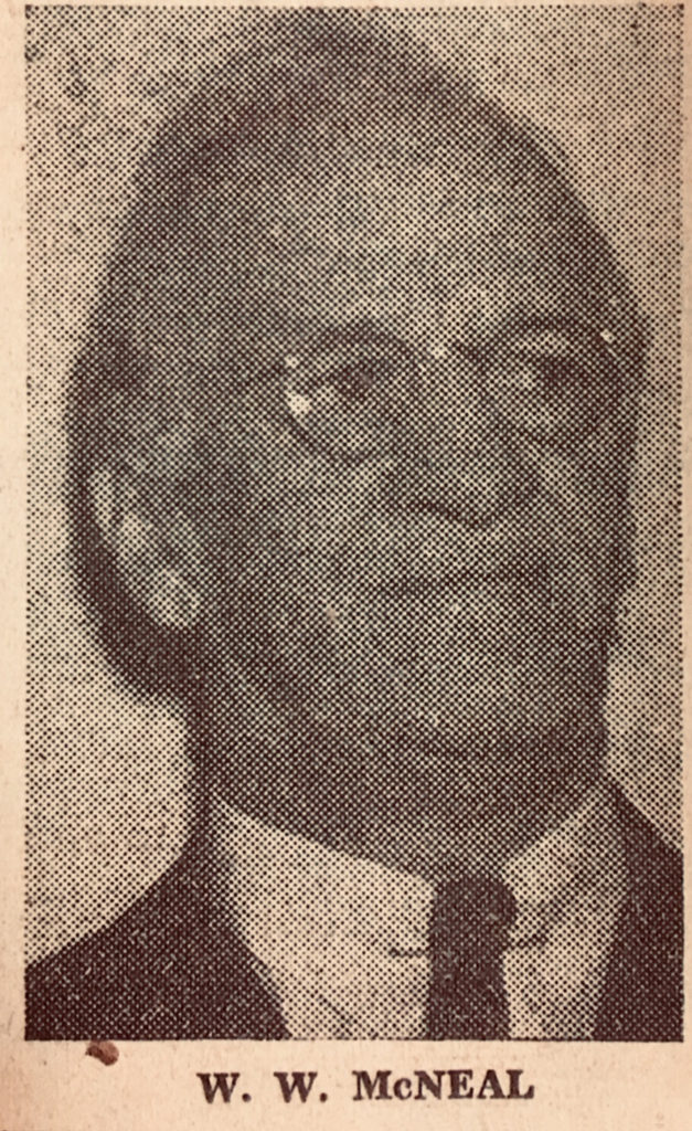 Headshot style portrait of W. W. McNeal