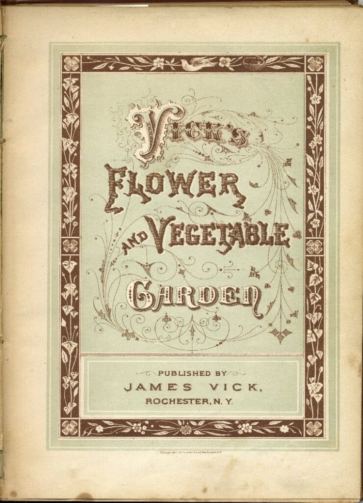 Decorative title page of Vick's Flower and Vegetable Garden