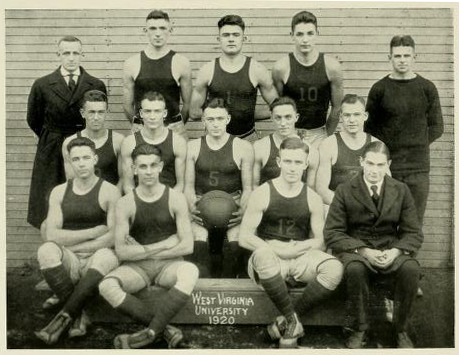 Group photo of the WVU basketball team from 1920