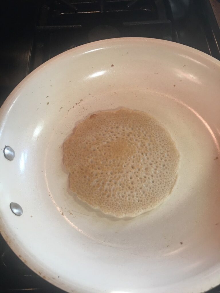 Buckwheat cake in a pan