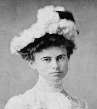 Portrait of Margaret Armstrong in flowered hat