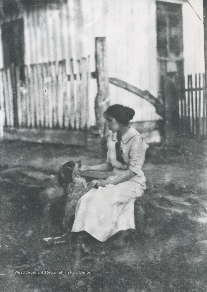 Woman with spaniel