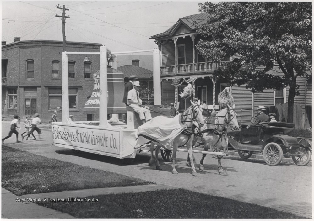 Chesapeake and Potomac Telephone Company parade Float in World War I Victory Parade, Hinton, West Virginia