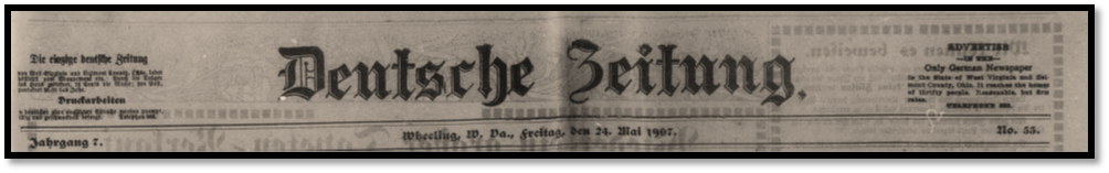 The masthead for the Deutsche Zeitung