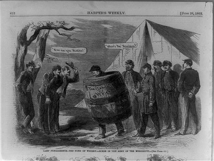 “Camp Punishments--Too Fond of Whisky--Scene in the Army of the Mississippi.” Harper’s Weekly, June 28, 1862. Library of Congress